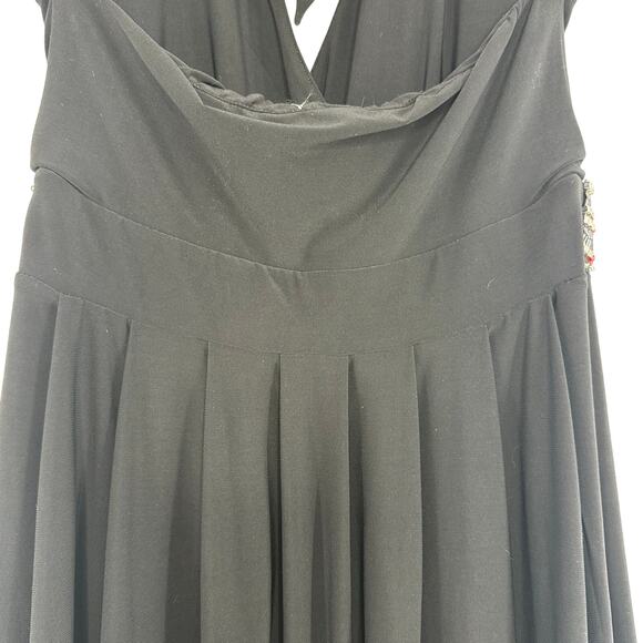 White House Black Market Beaded Halter Dress Size 4 Black Pink Y2K Bling Party - Picture 5 of 7